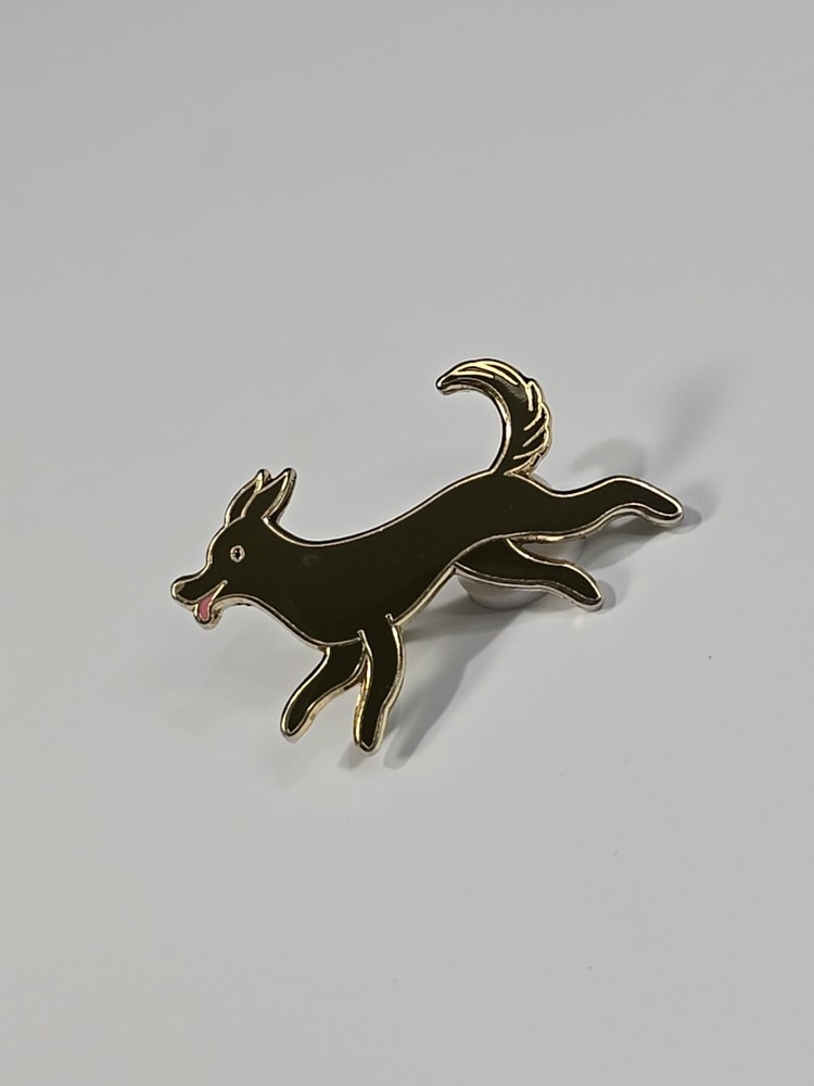 Happy Brown Hound Dog Lapel Pin
