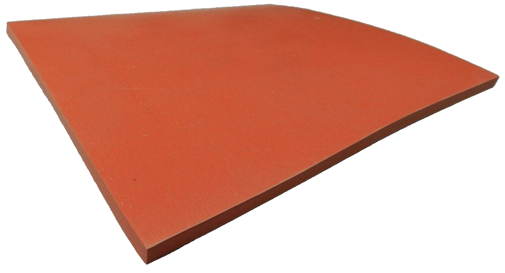 7x7 x1/4"Thick Silicone Rubber Sheet High Temp Solid Red/Orange Commercial Grade