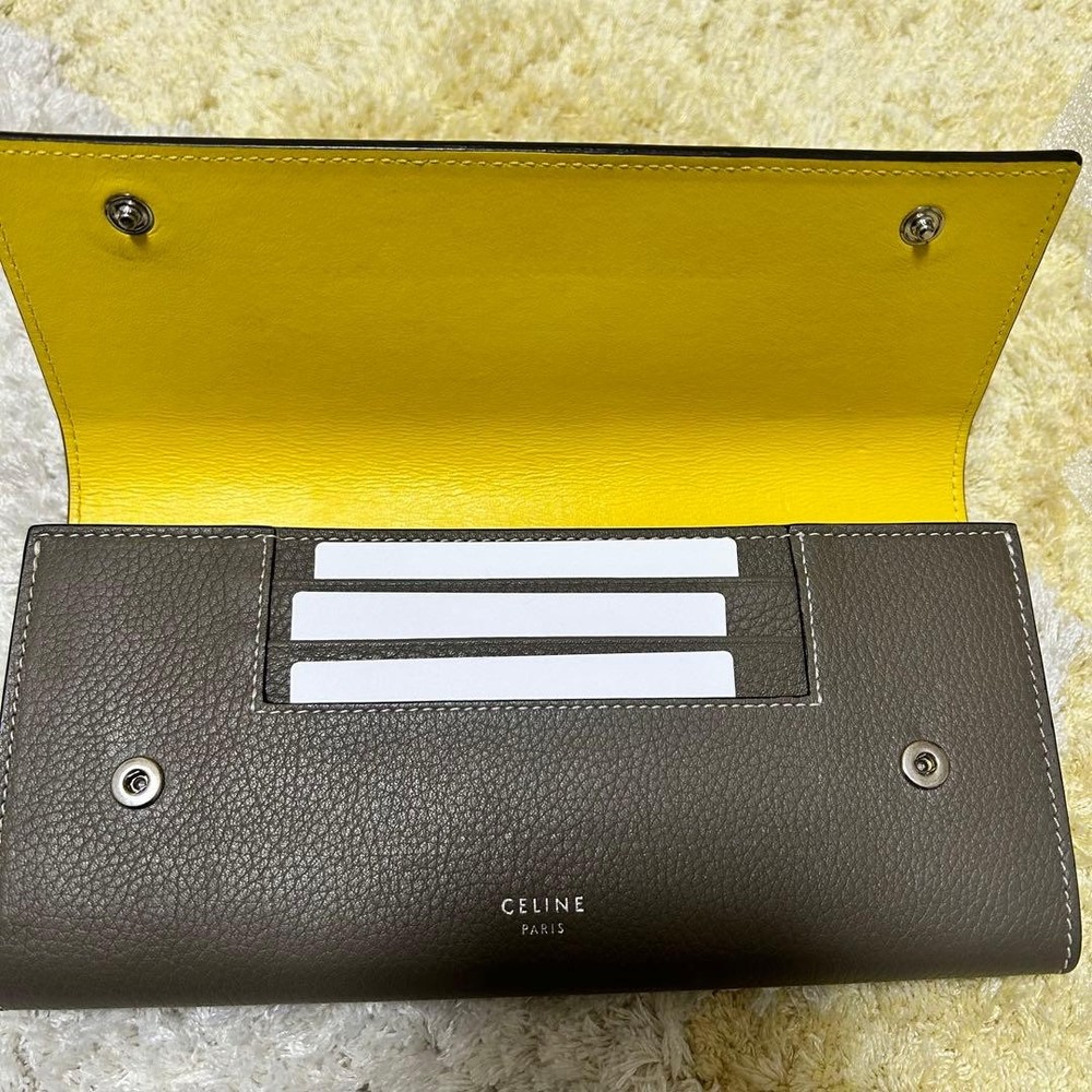 Celine Gray Long Wallet From Japan