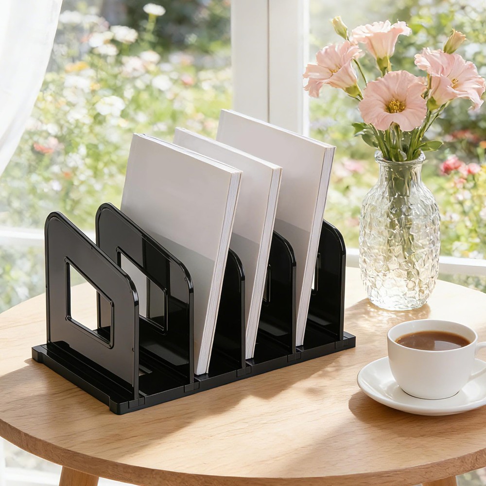 File Organizer, Acrylic Folder Organizer File Sorter, Plastic Vertical Divide...