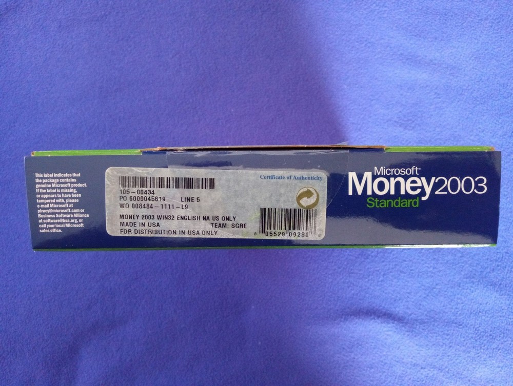 Microsoft Money 2003 Standard PC Software in Box For Windows 98, 2000, ME, XP