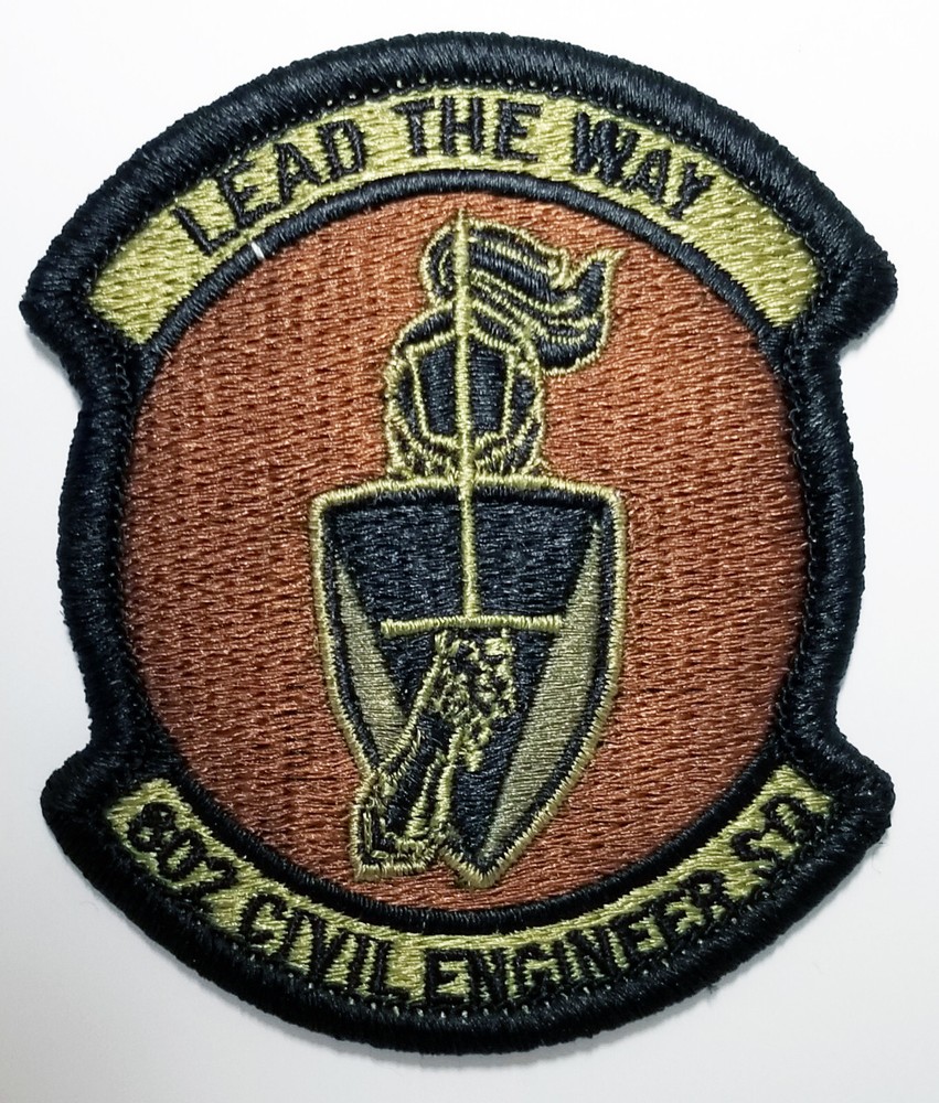 Air Force 802nd Civil Engineer Squadron Subdued Hook Back Patch