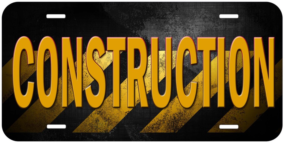 Construction 001 Any Name Personalized Novelty Car License Plate