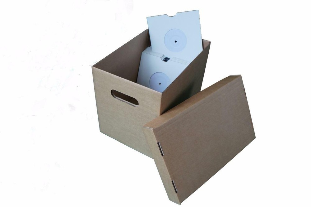 Vinyl Record Storage Box for 7" Singles includes lid 2 pack