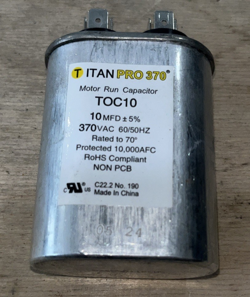 TITAN PRO TOC10 Capacitor 10 MFD 370 VAC USED **TESTED**