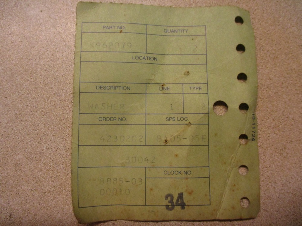 Case K962079 Detent Release Washer