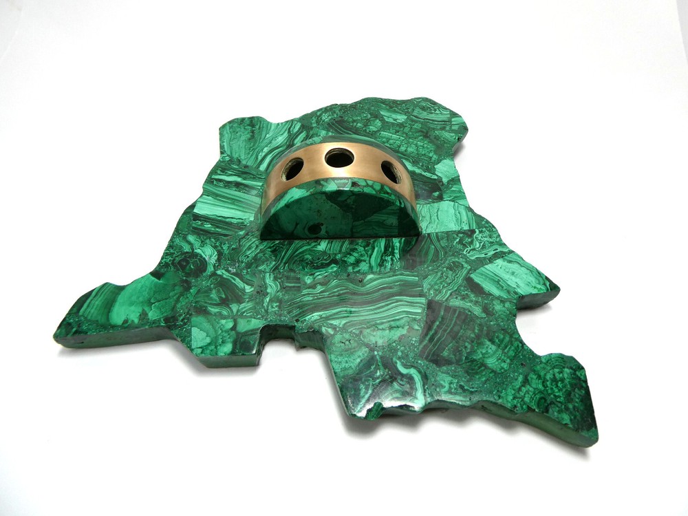 Malachite Pen Holder Desk Set Approx. 1920-1940