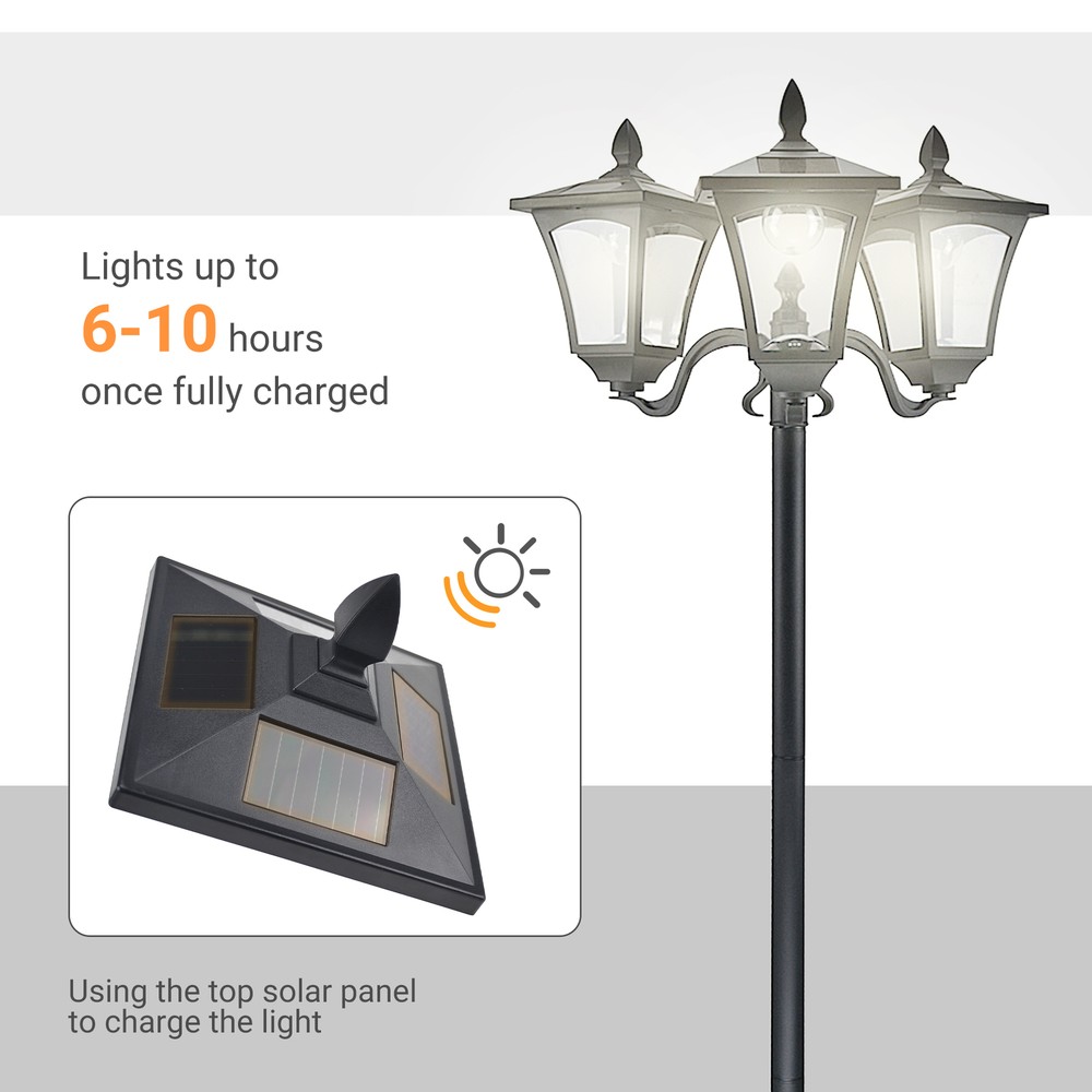 Outdoor Lamp Post Light Garden Pathway Solar Powered for Decorative Yard Pathway