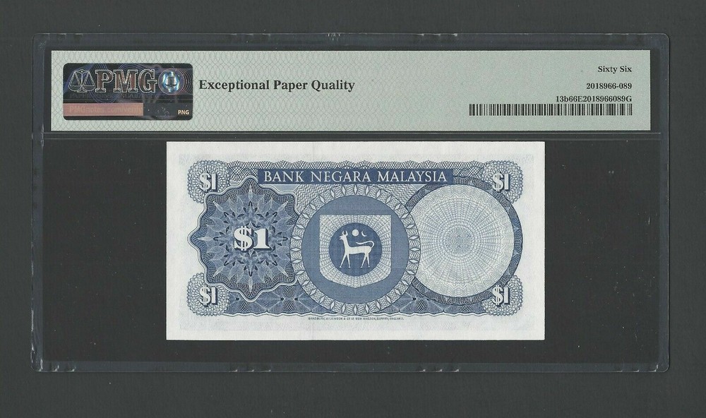 Malaysia One Ringgit ND(1981-83) P13b Uncirculated Grade 66