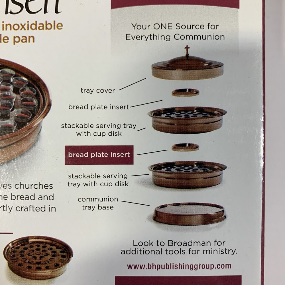 Communion-Remembrance, Bronze, Bread Plate Insert (Stainless Steel)
