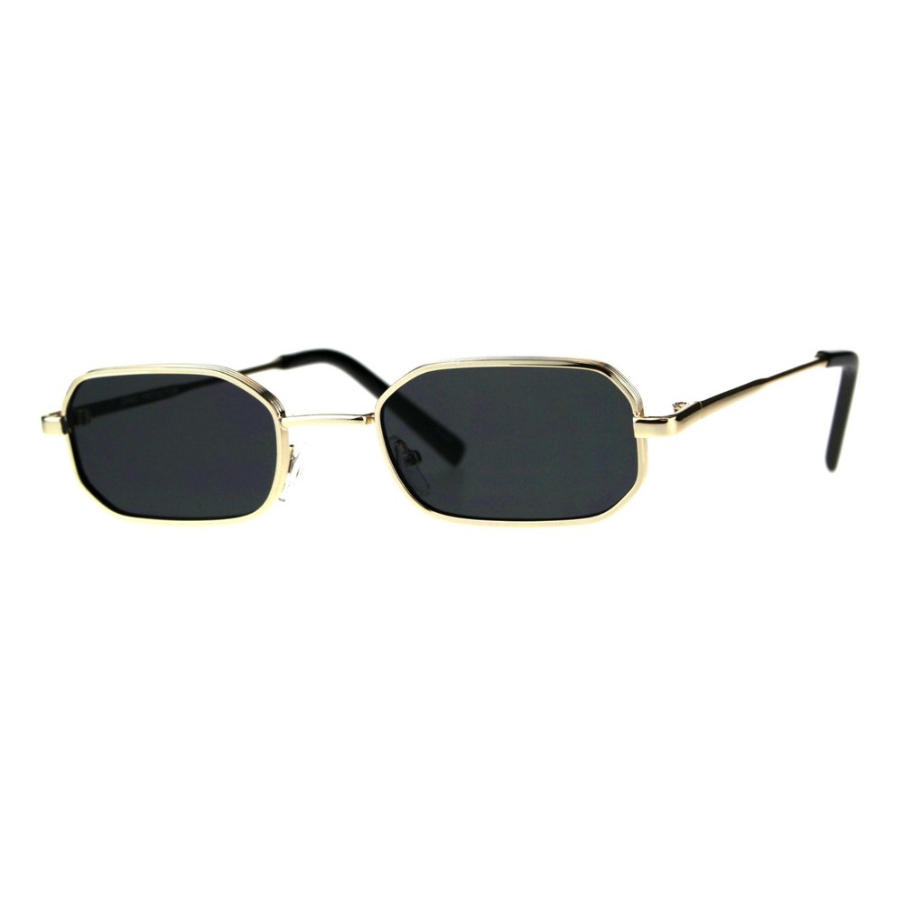 Rectangular Heptagon Shape Sunglasses Small Indie Fashion Shades UV 400