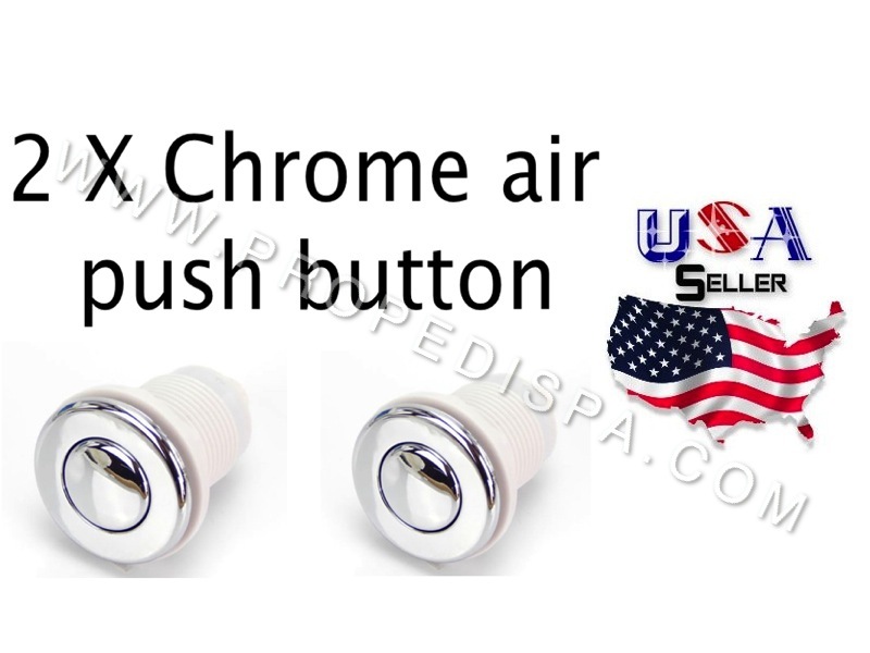 2 x Quality Chrome air push press button / switch pedicure spa massage chair