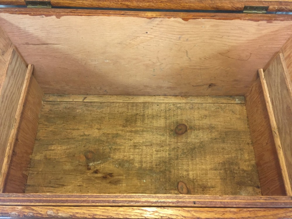 Vintage Tool Chest Handmade 2 Removable Trays Hinged Lid