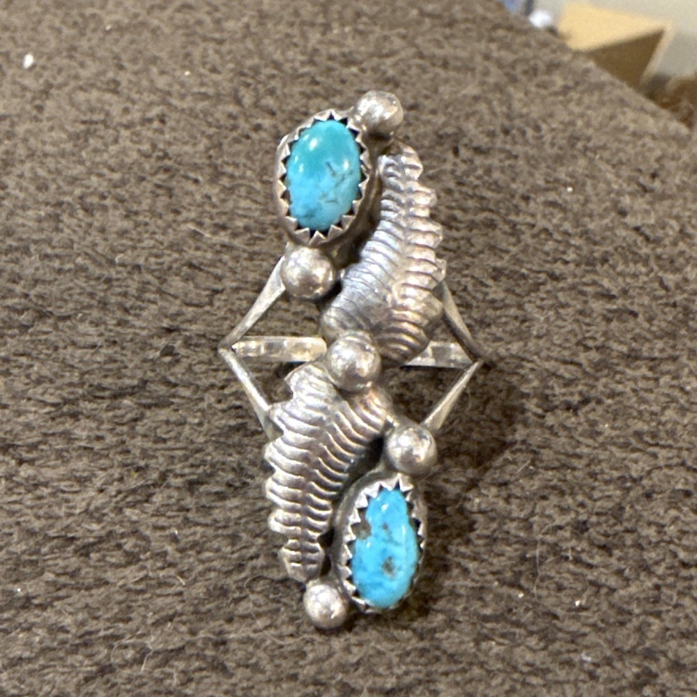 Signed Delores Camden Size 7 Ring Turquoise