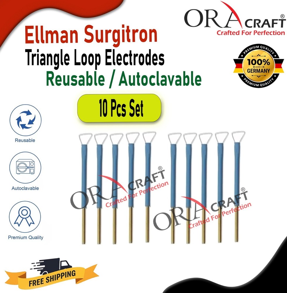 Ellman Surgitron Triangle Loop Electrodes Reusable/ Autoclavable 10 Pcs Set