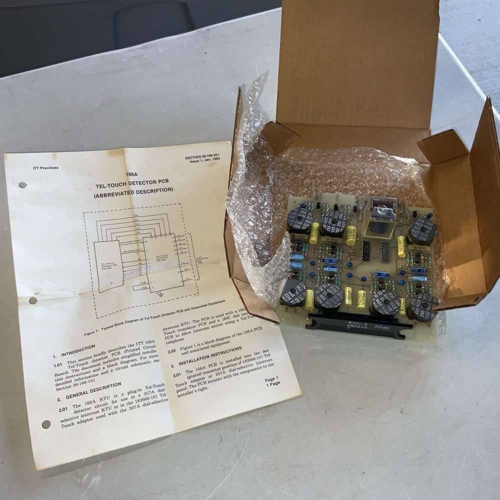 VINTAGE ITT 166A TEL-TOUCH DETECTOR PRINTED CIRCUIT