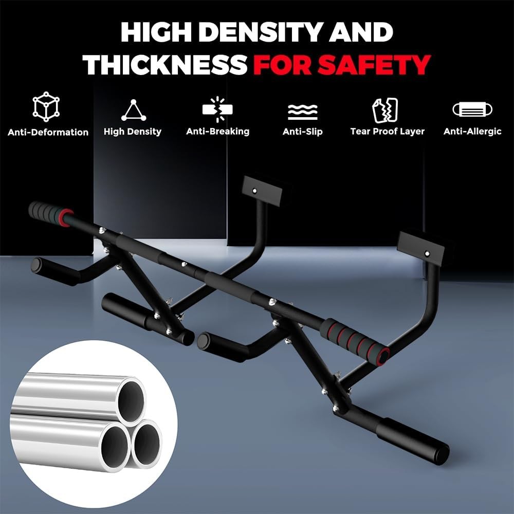 Upgraded Door Multi-Grip Pull-Up Bar - For Home Gym Workouts