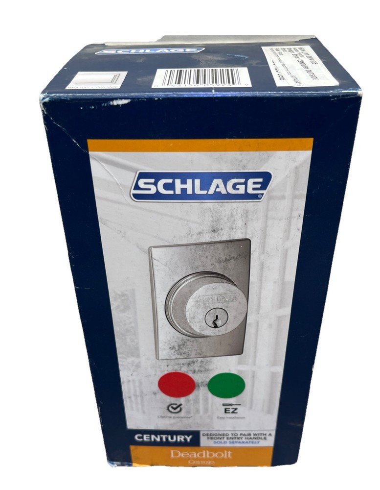 Schlage Single Cylinder Decorative Deadbolt Bright Chrome. {66}.