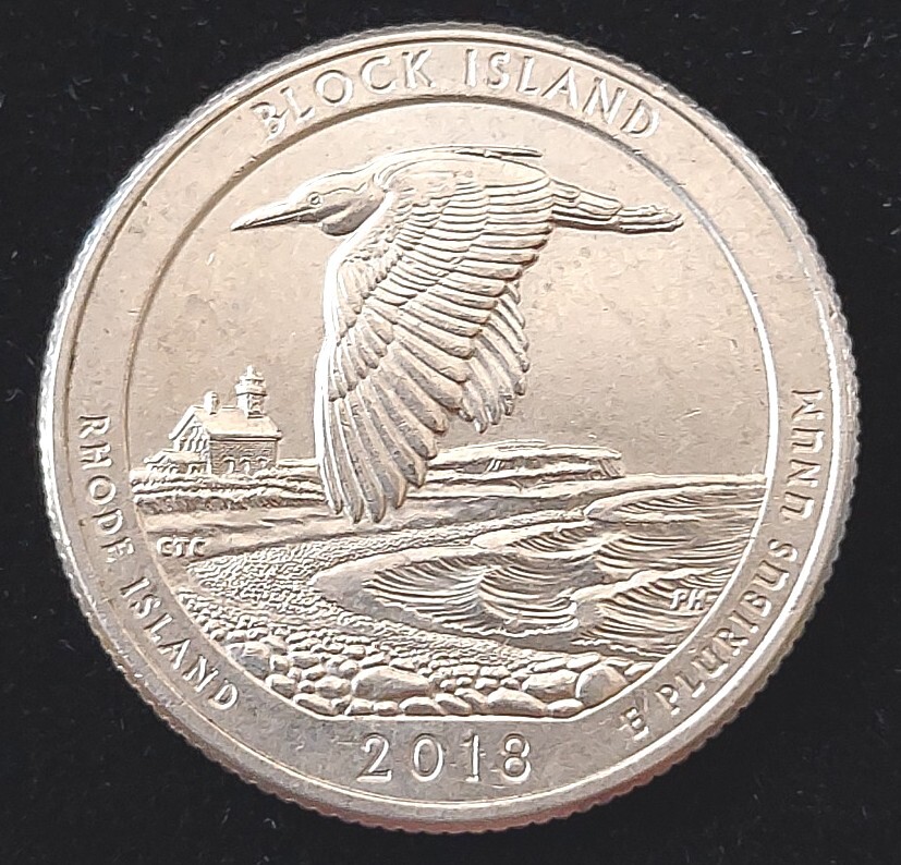 2018 P Rhode Island Quarter Feather Die Chip