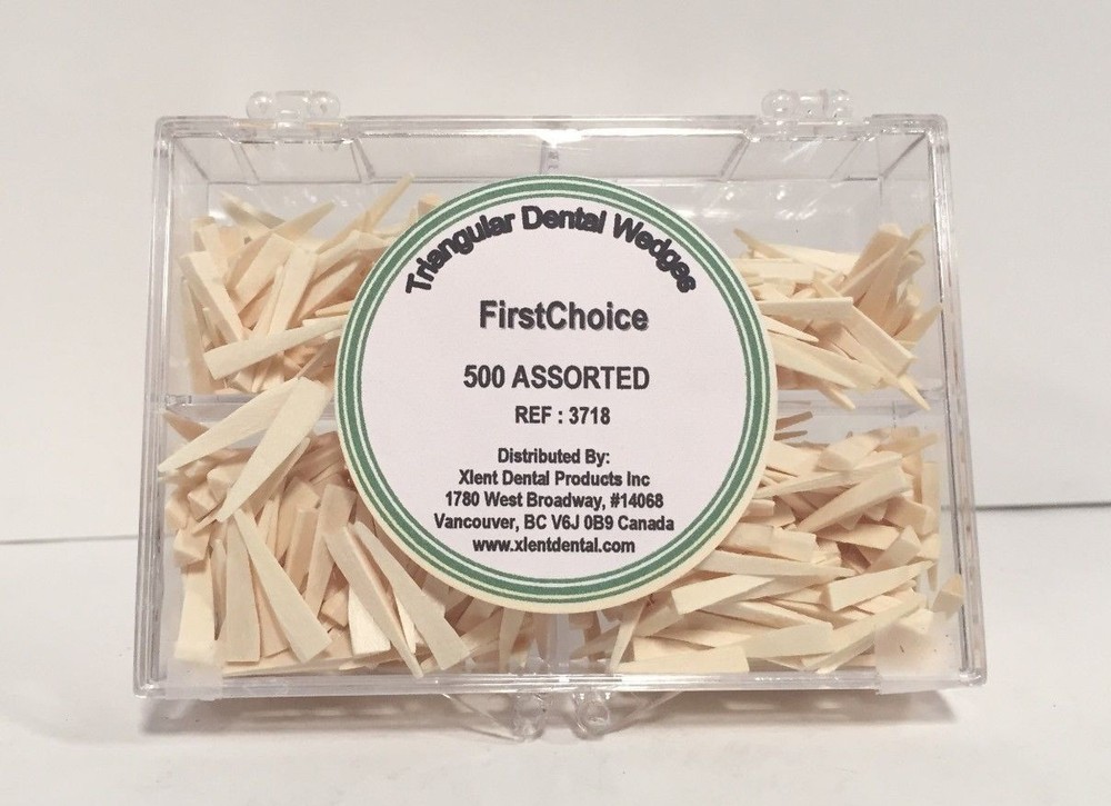 Triangular Wood Dental Wedges Assorted 500 Pack First Choice -