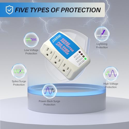 Voltage Protector, 3 Outlet Plug in Surge Protector for Home 008 1 PACK