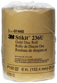 DISC 6" P150 GOLD PSA 175/ROLL MMM-1440