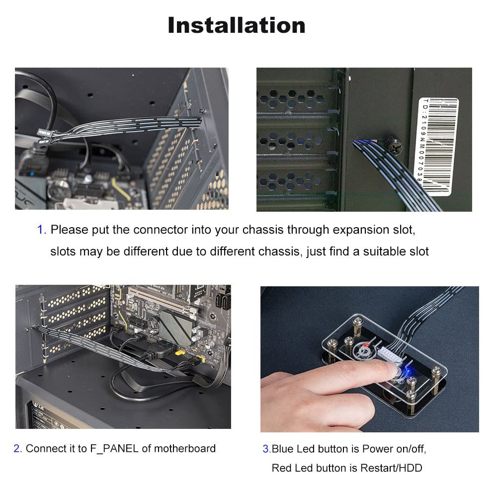 Desktop Computer Power Button - External PC Case Motherboard Switch - On/Off ...