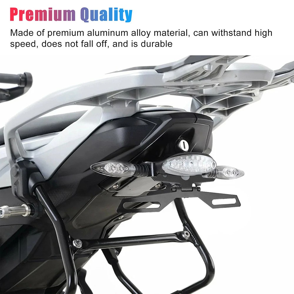 Folding Motorcycle License Plate Holder Rear Tail Light Bracket Mount Universal