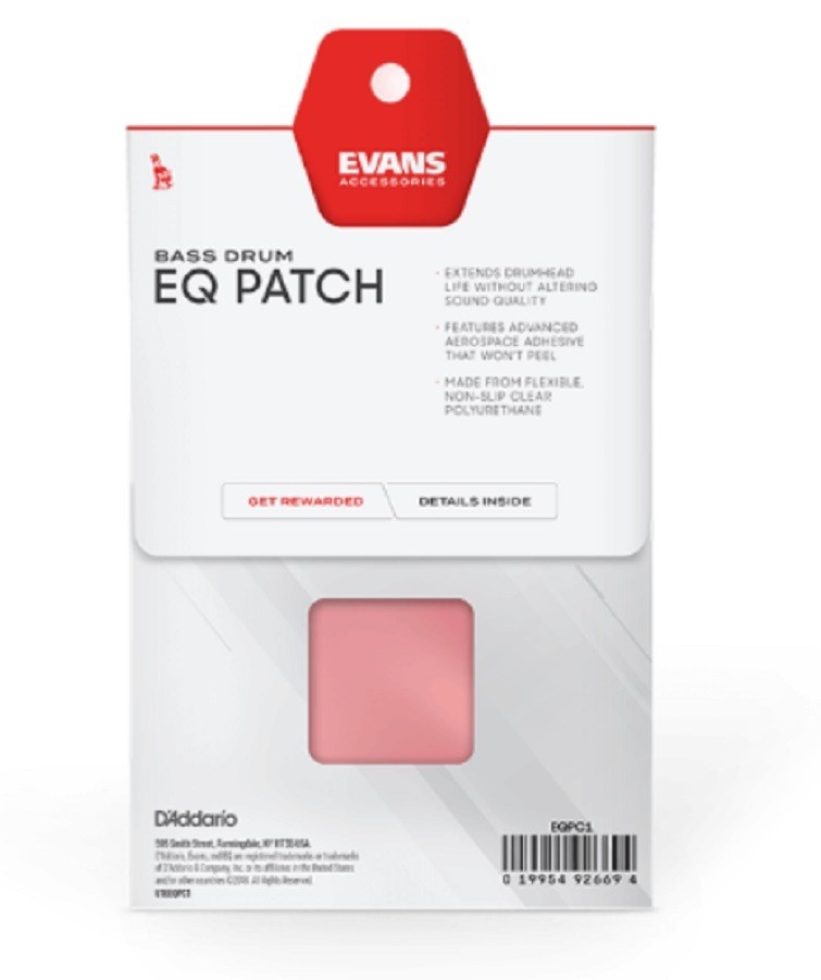2-Pack Evans EQ Single Pedal Patch, Clear Plastic, EQPC1