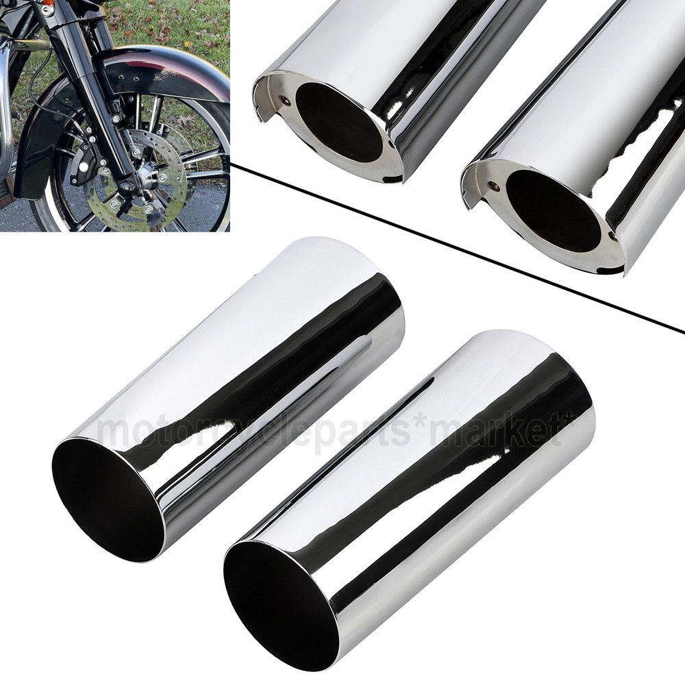 +2" Smooth Fork Slider Covers Boots For Harley Electra Road Glide FLHT FLHTCU