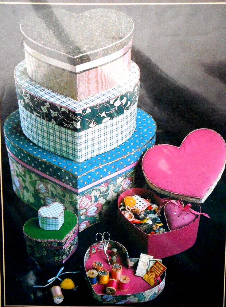 2 NEW Craft Patterns Fabric Covered Boxes 019-Within My Heart & Potted Pets #80