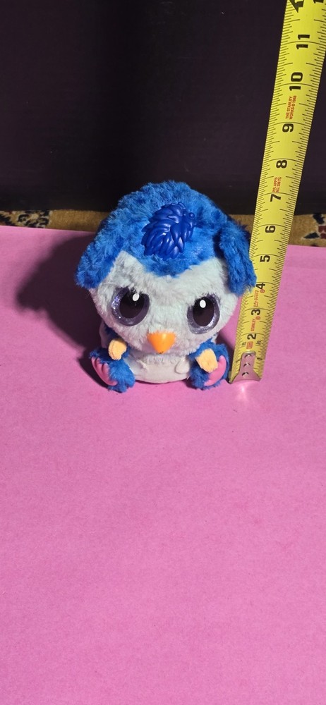 Hatchimals Interactive Hatchibabies Blue Owl Bird Tested Working Pink Ears Cute!