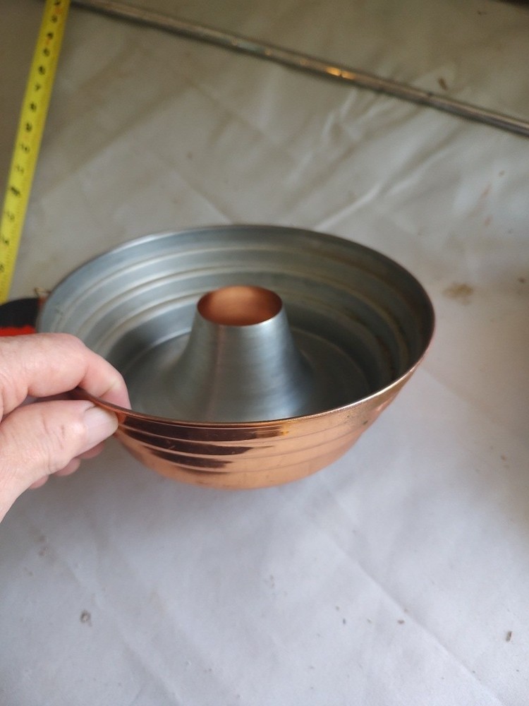 Vintage Copper Tin Lined Cake Pan or Jell-O Mold