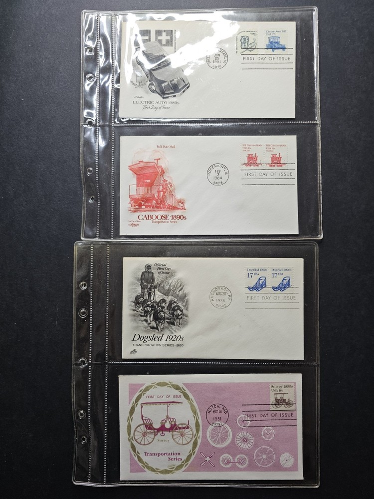 U.S. Stamps - Transportation Issues FDC Collection - 51 Cachet First Day Covers
