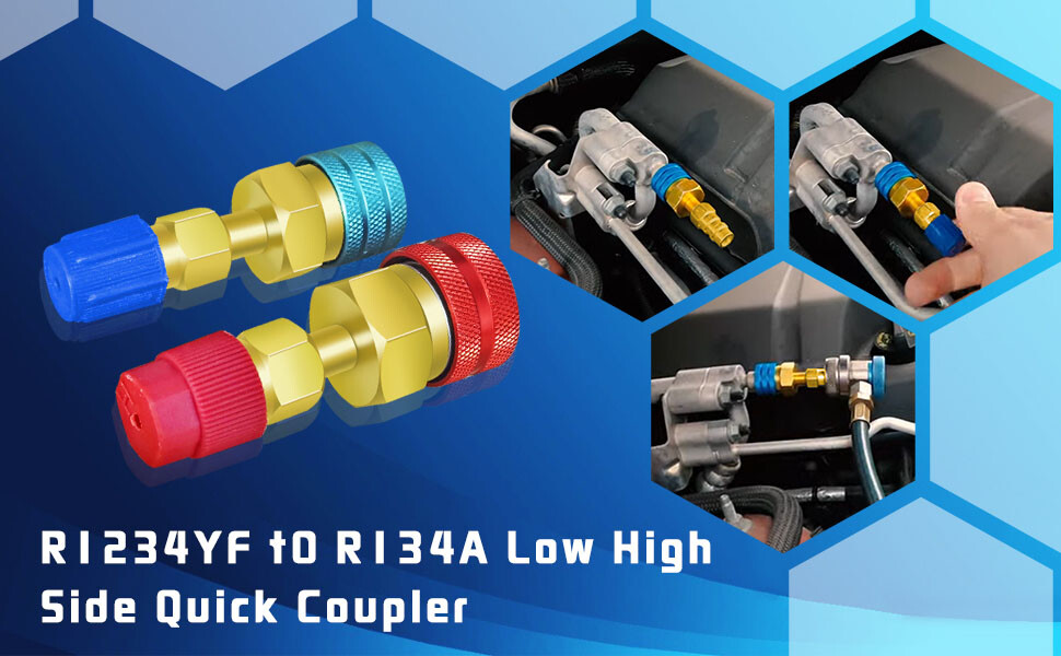 Quick R134a to R1234yf Adapter Conversion Kit AC Charging Evacuation Testing