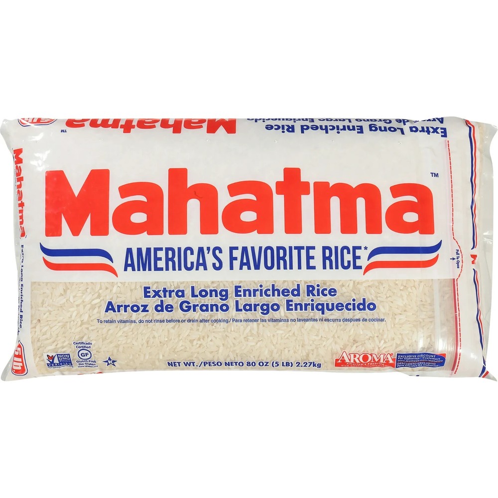 (2 Pack) Mahatma Enriched White Rice, Extra Long Grain Rice, 5 Lb Bag