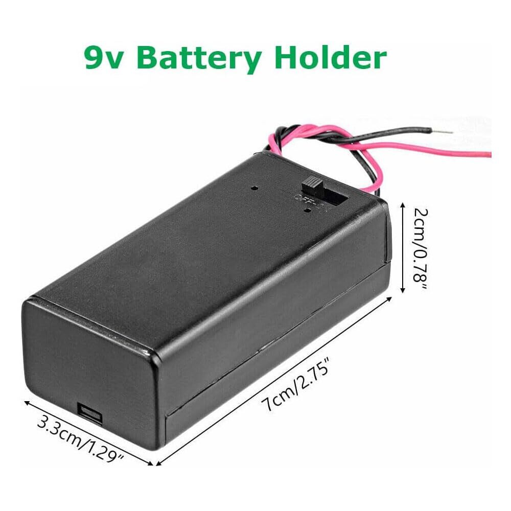 7 Pack 9V Battery Holder Case with ON/Off Switch for Students Experiments