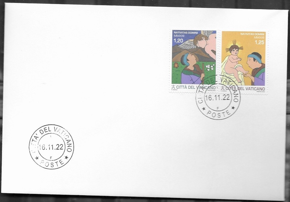 VATICAN 2022 CHRISTMAS  MNH SC # 1812-1813 FDC