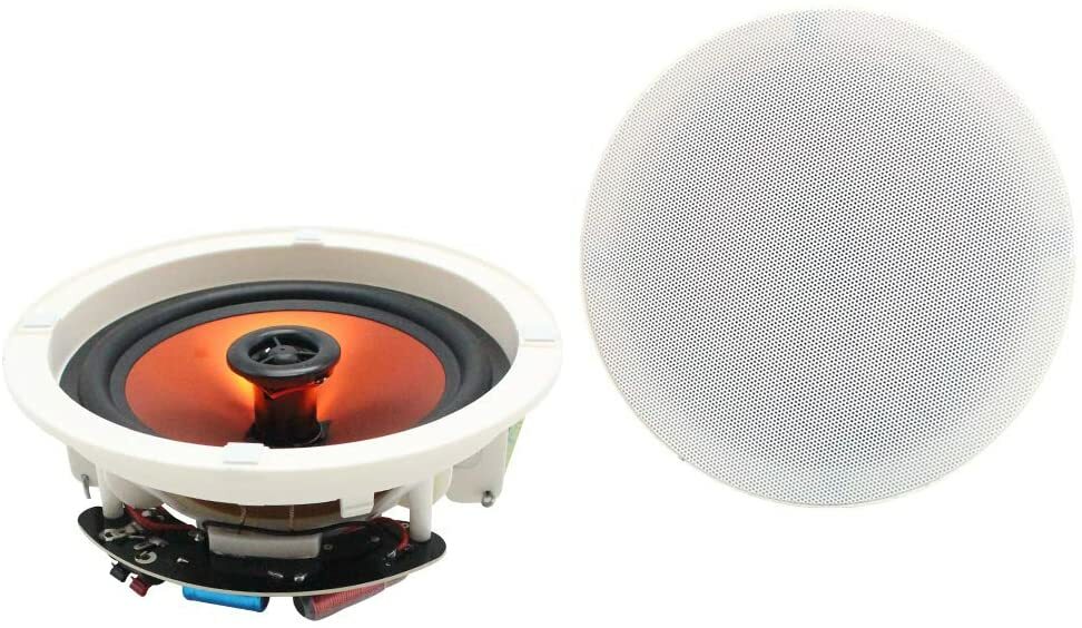 Herdio 6.5" Flush Mount Wall Ceiling Speakers 2-Way Home Speaker System White`