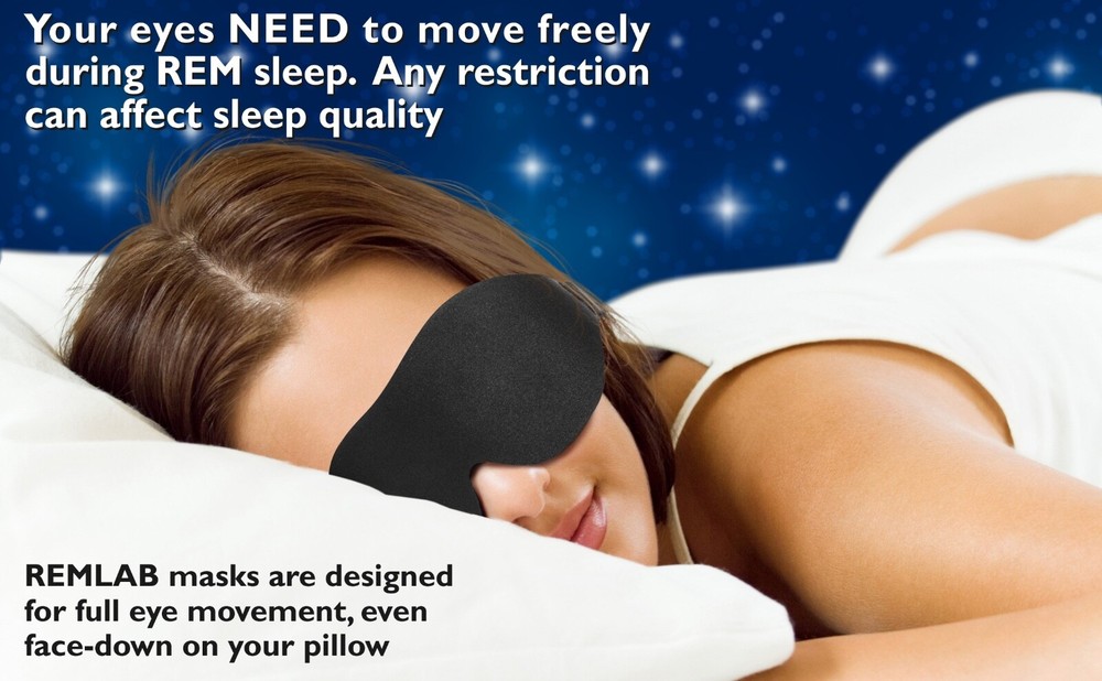 REMLAB Sleep Mask Sleeping Blindfold Light Blocking 3D Design Blackout Eye Masks