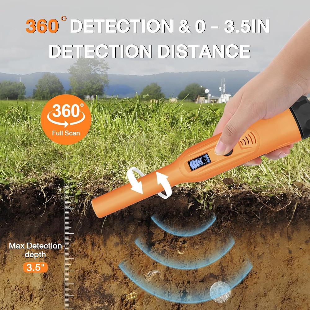 Metal Detector Pinpointer for Adults & Kids, Waterproof Handheld Pin Pointer Wan
