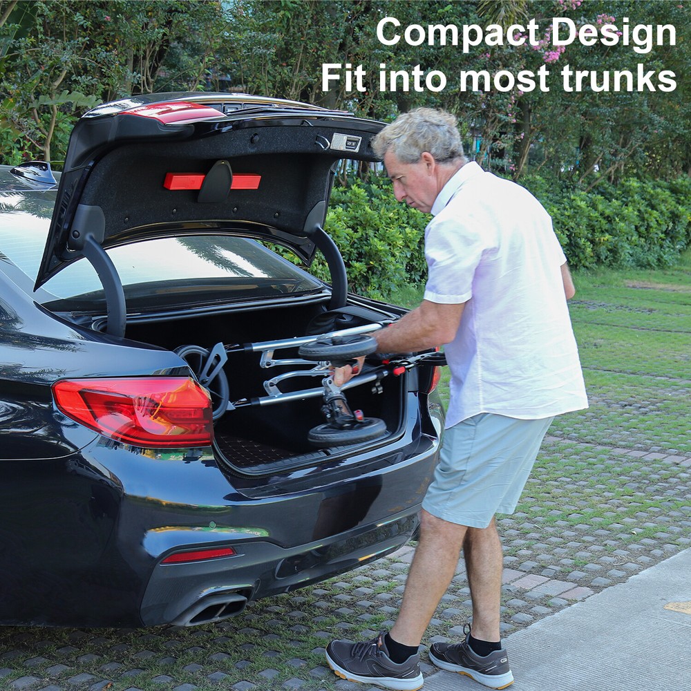 Rollator Walker w/ Seat and 4x Wheels, Adjustable Foldable Lightweight, 300 lbs