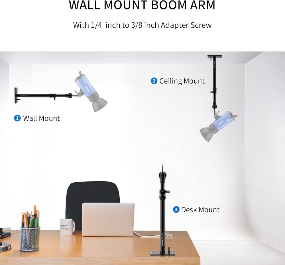 Photography Studio Wall Mount, Camera Wall Ceiling Mount Boom Arm