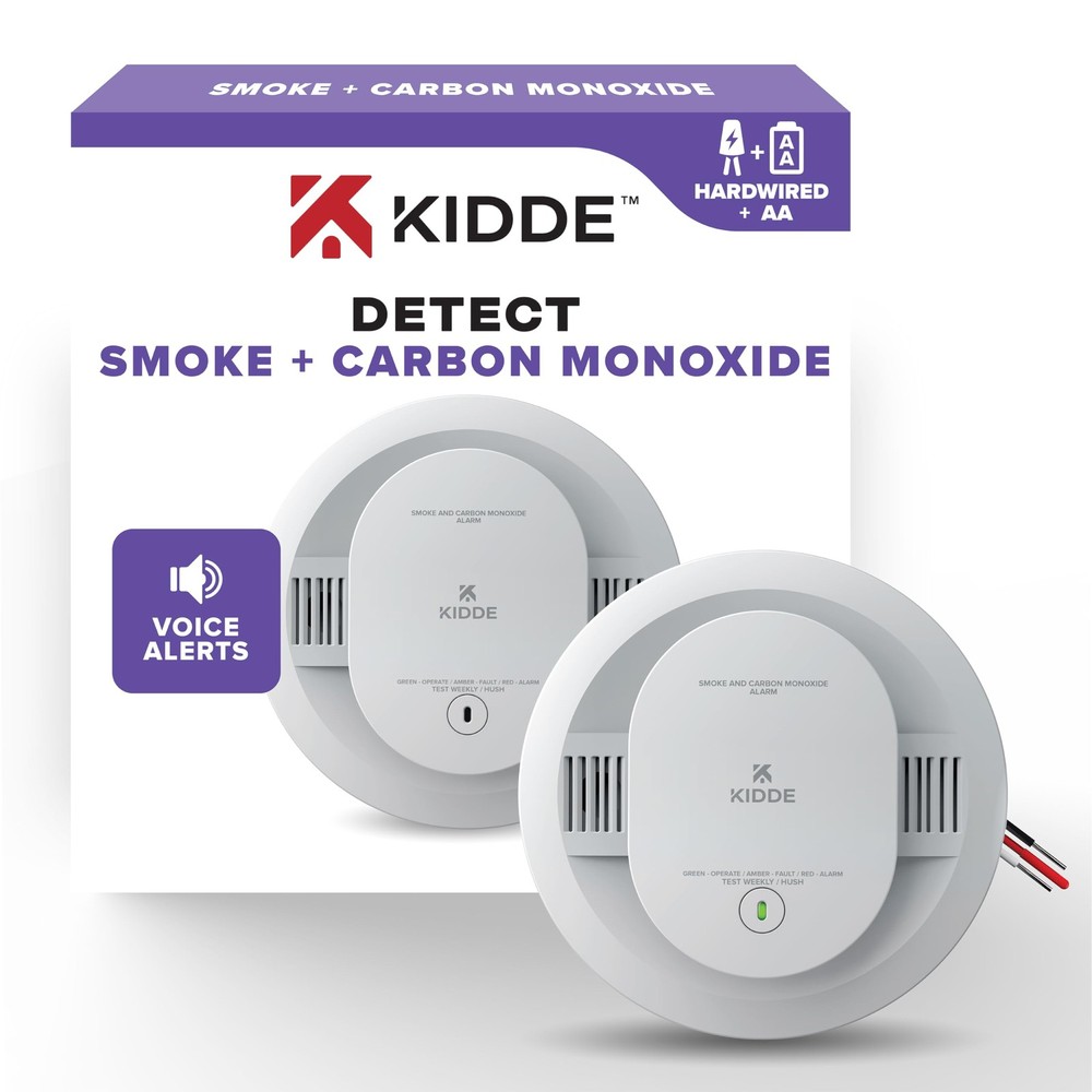 Kidde Hardwired Smoke & Carbon Monoxide Detector, AA Battery Backup, Voice