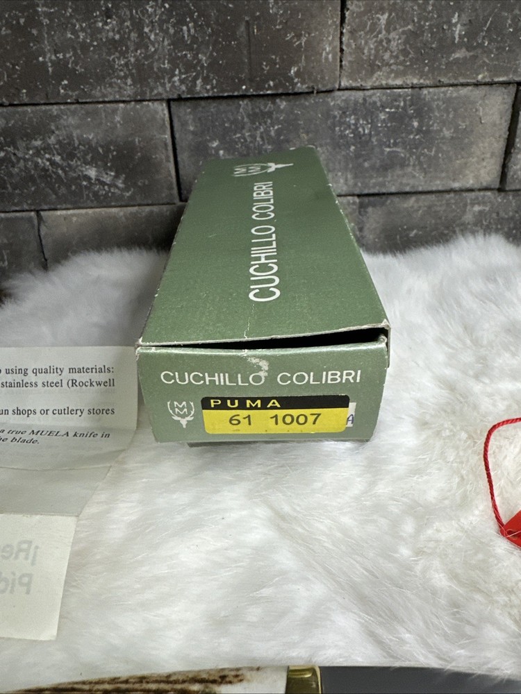 VINTAGE MUELA COM FIXED BLADE KNIFE / ORIGINAL LEATHER SHEATH / SPAIN