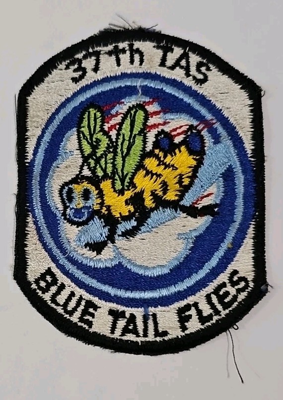 Original Vietnam War USAF Air Force 37th TAS Blue Tail Flies Patch 4”