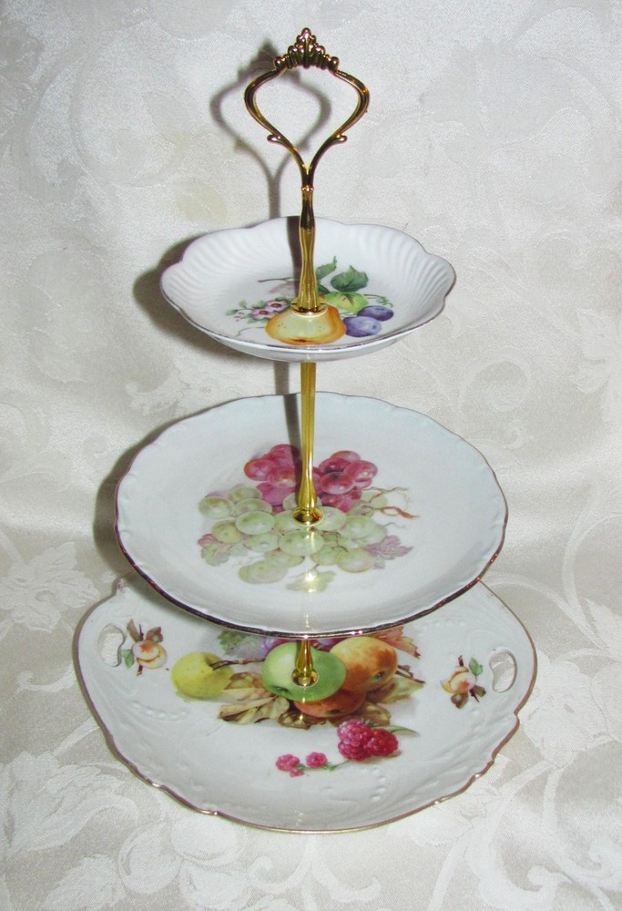 Custom Three Tier Cake Stand Made With Antique Plates Tea Party