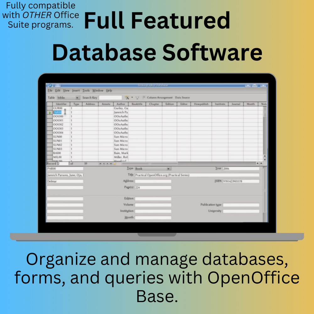 Open Office Software Suite for Mac USB Word Processing Home Student Business
