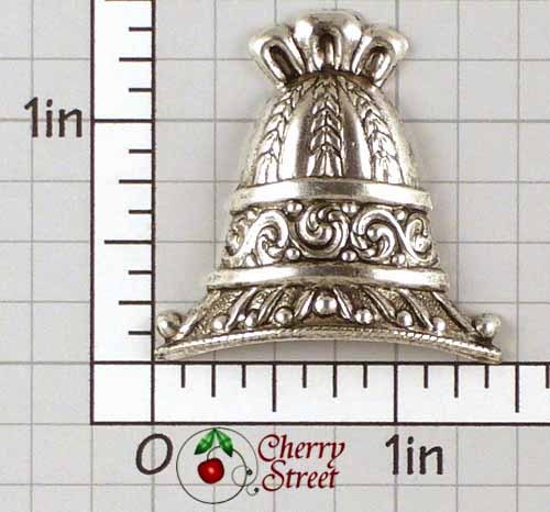 2 Wedding Bell Stampings Ox Silver Plated Brass 1290so2