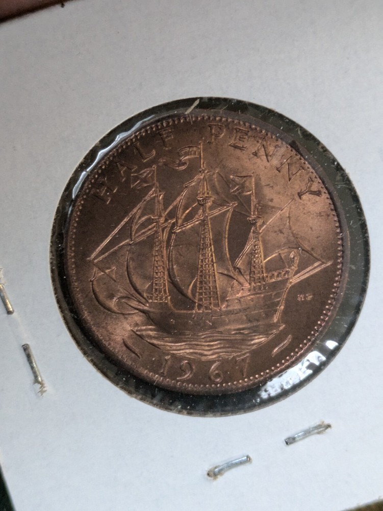 1967 Great Britain 1/2 P Penny KM#896 Uncirculated